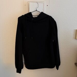 Black Hoodie Sweater a symmetrical strings